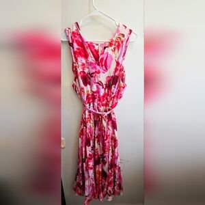 Lane Bryant Pink V Neck Pleated Sundress for Summer,Wedding Sz 20